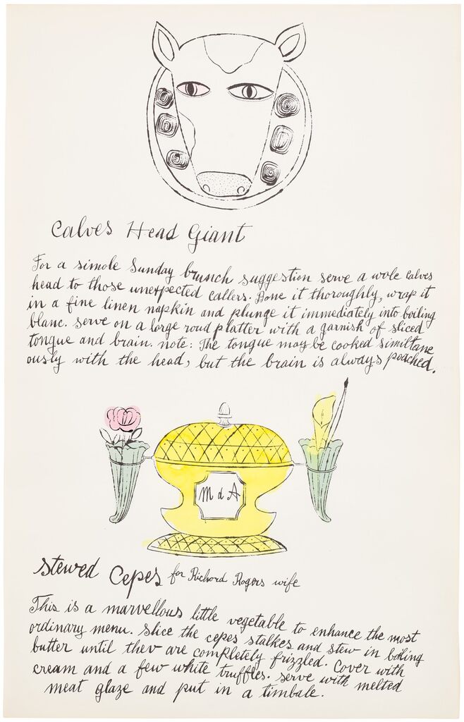 Andy Warhol - Calves Head Giant and Stewed Cepes, from Wild Raspberries (F. & S. IV.129)