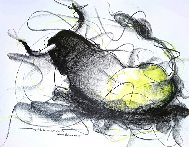Sujth Kumar G.S. Mandya, ‘Bull Drawing - 603’, 2015, MayinArt