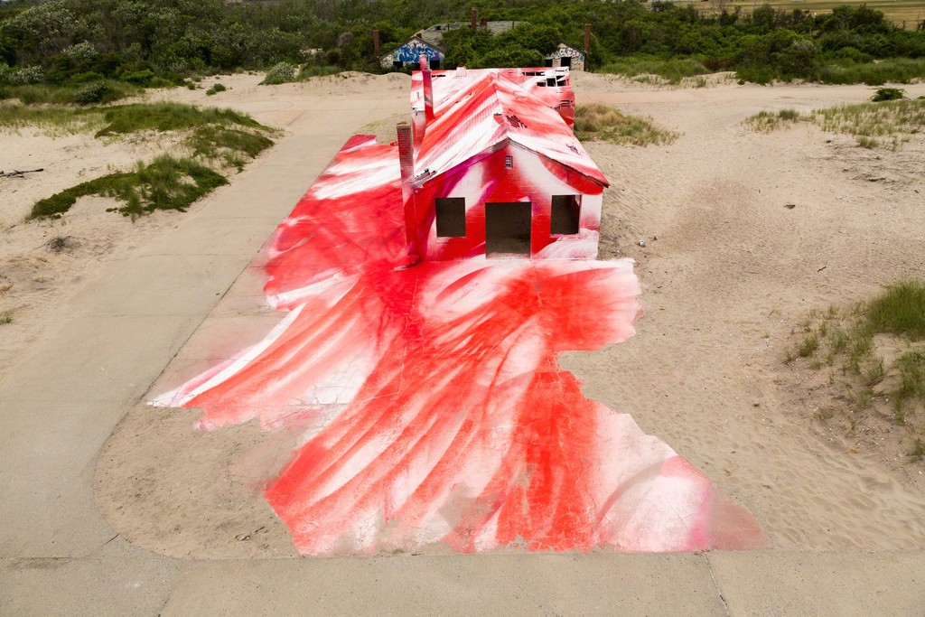Rockaway! featuring site-specific installation by Katharina Grosse. Image courtesy the artist and MoMA PS1. Photo by Pablo Enriquez. Rockaway! featuring site-specific installation by Katharina Grosse. Image courtesy the artist and MoMA PS1. Photo by Pablo Enriquez.