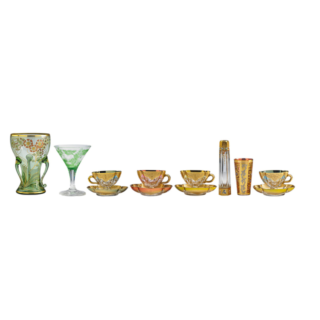 Koloman Moser, ‘Twelve Pieces, Two Vases, One Glass, One Goblet, Four Cups And Saucers’, Late 19th/Early 20th C, Rago/Wright