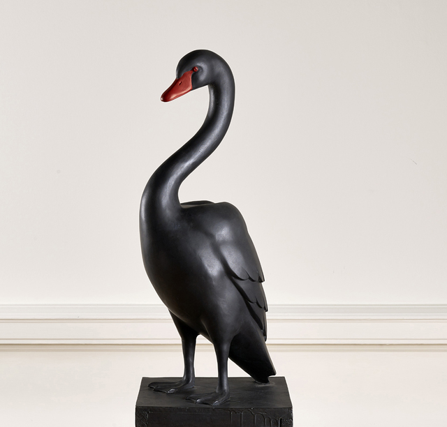 Kenny Hunter, ‘Black Swan’, 2013, Sculpture, Bronze, wood, paint, Royal Scottish Academy