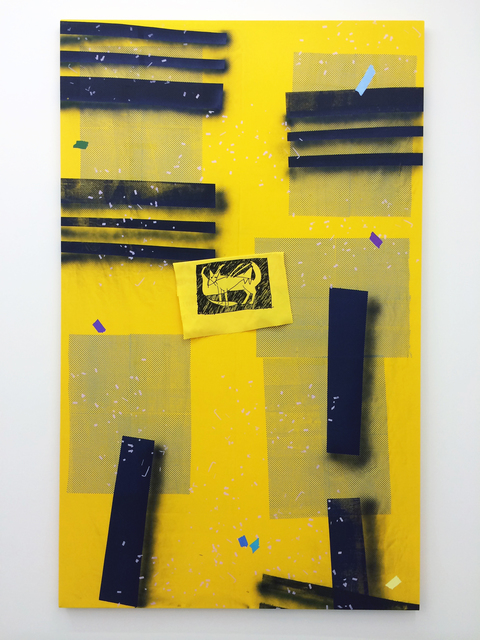 Amanda Curreri, ‘Eff (Yellow)’, 2016, Painting, Acrylic and fabric dye on cotton, Romer Young Gallery