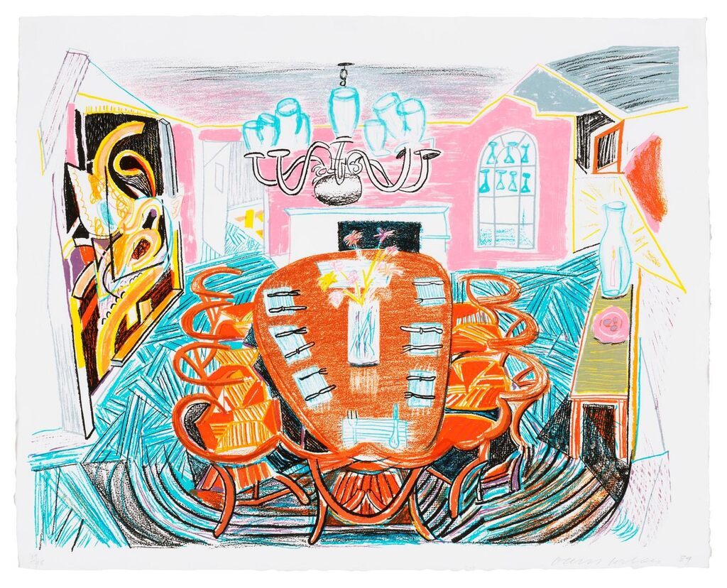 David Hockney - Tyler Dining Room, from Moving Focus