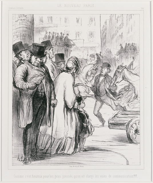 Honoré Daumier, ‘Le Nouveau Paris: Comme c'est heureux pour les gens pressés qu'on ait élargi les voies de communication (The New Paris)’, Phillips Collection