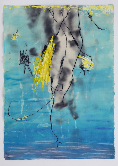 Hori Kosai, ‘Touching so close and having an openness - Someone who is not there’, 2020, Drawing, Collage or other Work on Paper, Japanese ink, dermatograph, acrylic, Japanese paper, Mizuma Art Gallery