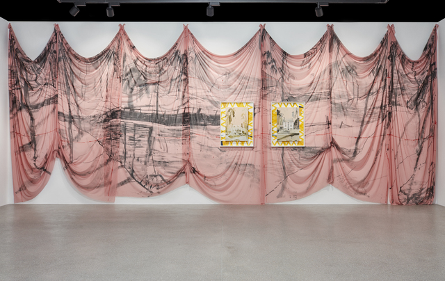 Michael Taylor (b. 1979), ‘Beach Ballet’, 2018, Textile Arts, Ink and flashe on mesh fabric, WHATIFTHEWORLD