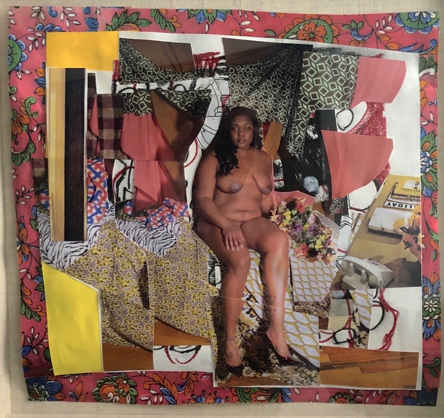 Mickalene Thomas, ‘Melody: Femme Noire’, 2011, Drawing, Collage or other Work on Paper, Mixed media collage, The Sunfair Gallery