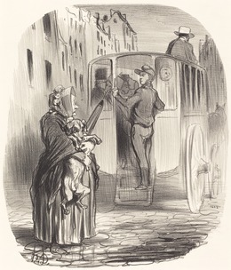 Honoré Daumier, ‘Désolé, citoyenne... je ne reçois pas de chiens...’, 1848, National Gallery of Art, Washington, D.C.