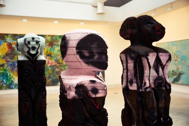 Huma Bhabha, ‘"With Blows," "With Words," and "Mechanic" (Installation View)’, 2015, 56th Venice Biennale