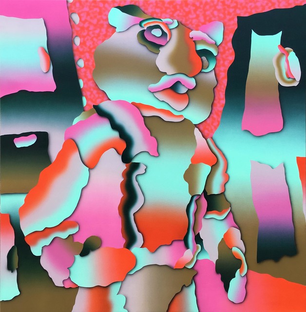 Morgan Blair, ‘19 Times Your Weed Dealer Predicted The Future And The 20 Obscure Conspiracy Theories That Have Come To Light As a Result And The Proof The Government Doesn't Want You To See! Watch Til The End For A Chance To Win Some Tangible Control of Your Existence’, 2017, Painting, Acrylic and sand on canvas over panel, The Hole