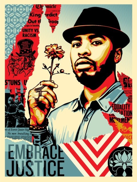 Shepard Fairey (OBEY), ‘Embrace Justice’, 2018, Dope! Gallery