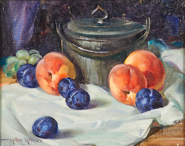 Arthur Meltzer, ‘Picnic Lunch Basket’, Painting, Oil on Masonite (framed), Rago/Wright