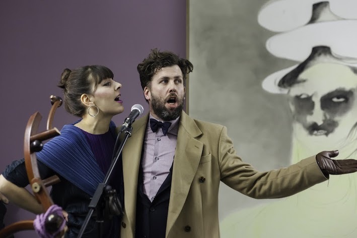 Performance by Anja Diettmann und Than Hussein Clark
in the context of Than Hussein Clark. The Violet Crab
DRAF David Roberts Art Foundation, London 2015
Photo: Dan Weill Performance by Anja Diettmann und Than Hussein Clark
in the context of Than Hussein Clark. The Violet Crab
DRAF David Roberts Art Foundation, London 2015
Photo: Dan Weill