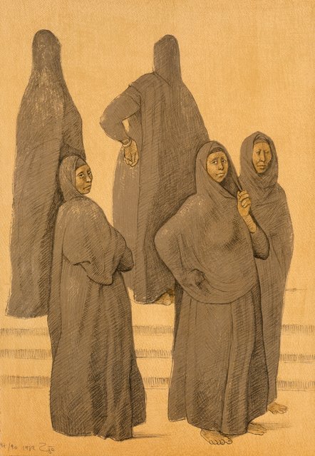 Francisco Zúñiga, ‘Untitled, from Impressions of Egypt’, 1982, Print, Lithograph in colors on paper, Heritage Auctions