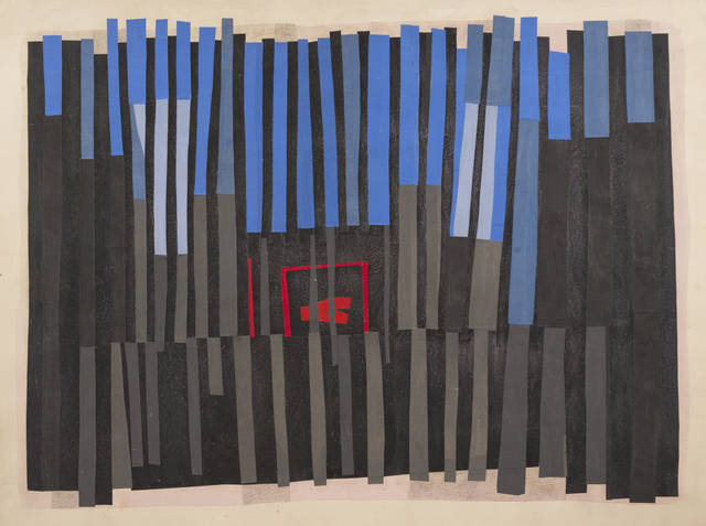 Margo Hoff, ‘Room in the Woods’, 1965-1975, Mixed Media, Acrylic, pencil, collage on paper, Peyton Wright Gallery