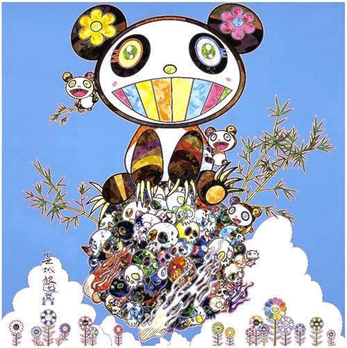 Takashi Murakami, ‘Panda Family - Happiness’, 2016, Print, Woven paper, four-color offset printing on silver paper, Lougher Contemporary