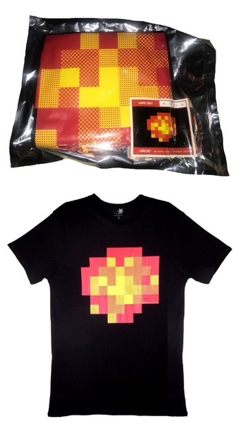Invader, ‘"WIPE OUT IN HONG KONG " (explosion), Exhibition T-Shirt Edition, Vacuum Sealed Space Bag, Silkscreen.’, 2015, VINCE fine arts/ephemera