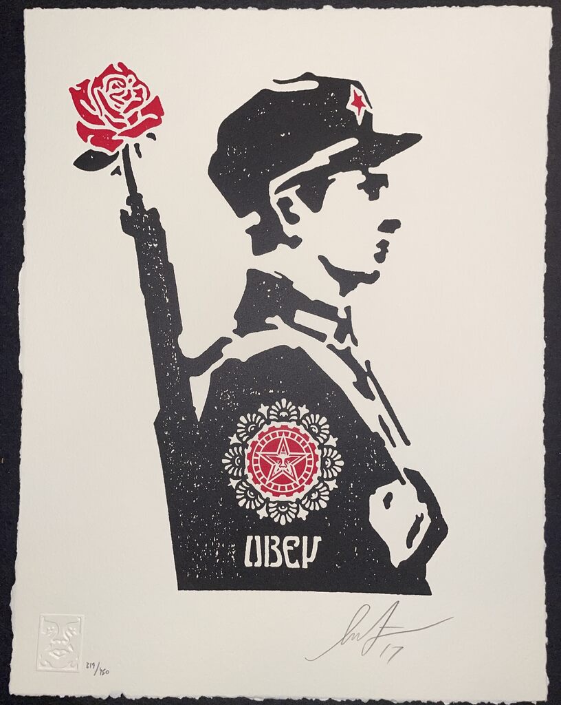Shepard Fairey "Rose Soldier Letterpress Edition" Screenprint Contemporary Art