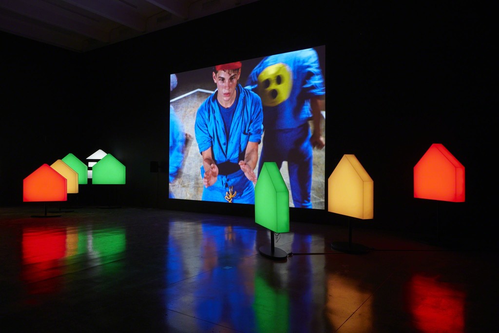 View of the exhibition Less Than One, 2016; Ericka Beckman, You The Better, Film Installation, 1983/2015
Photo: Gene Pittman, ©Walker Art Center View of the exhibition Less Than One, 2016; Ericka Beckman, You The Better, Film Installation, 1983/2015
Photo: Gene Pittman, ©Walker Art Center