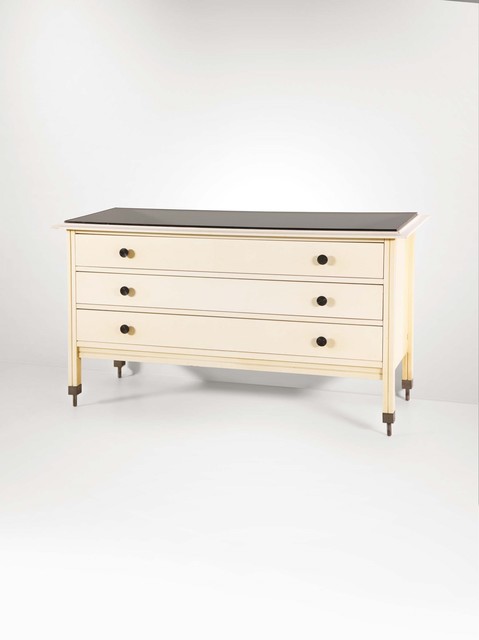 Carlo De Carli A Lacquered Wood Chest Of Drawers With Brass