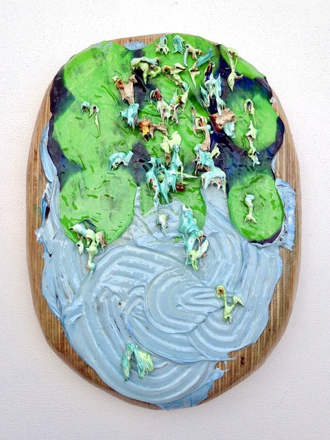 Julon Pinkston, ‘Hyangwonji Gyeongbokgung’, 2017, Painting, Acrylic paint on wood, Ro2 Art