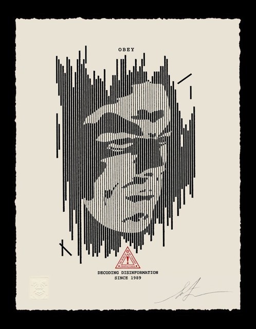 Shepard Fairey (OBEY), ‘Decoding Disinformation Letterpress’, 2017, AYNAC Gallery