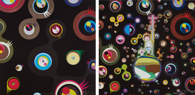 Takashi Murakami, ‘Jellyfish Eyes - Black 2; and Jellyfish Eyes’, 2004 and 2013, Phillips