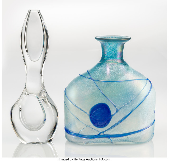 Bertil Vallien, ‘Iridescent Blue Vase and Orchid Vase’, Heritage Auctions
