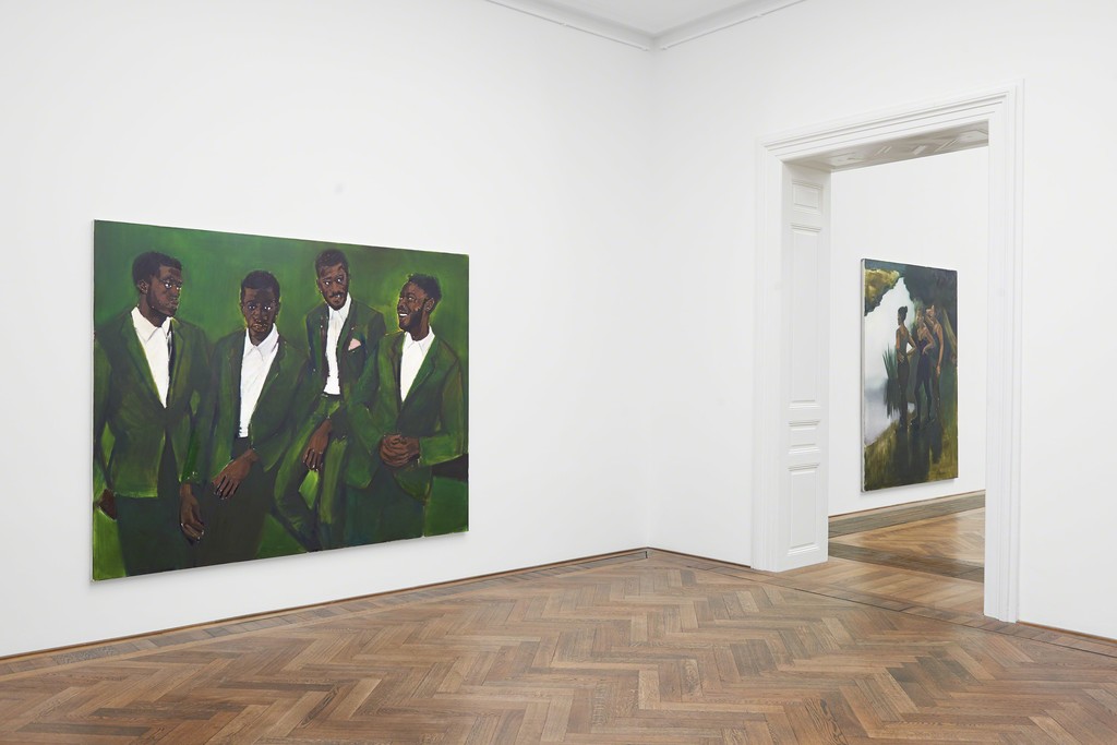 Lynette Yiadom-Boakye, Installation view "A Passion To A Principle," Kunsthalle Basel, 2016, view on (f.l.t.r.) "A Culmination," 2016, and "Magenta In The Ravages," 2016. Photo: Philipp Hänger Lynette Yiadom-Boakye, Installation view "A Passion To A Principle," Kunsthalle Basel, 2016, view on (f.l.t.r.) "A Culmination," 2016, and "Magenta In The Ravages," 2016. Photo: Philipp Hänger