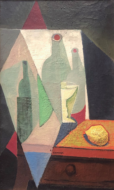 Ángel Zárraga, ‘Naturaleza muerta con botellas’, 1915-1917, Painting, Oil on canvas, GALERÍAS A. CRISTOBAL