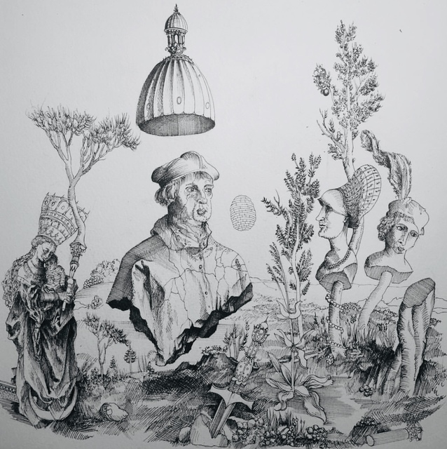 Octave Marsal, ‘Le Rêve de Dürer’, 2018, Drawing, Collage or other Work on Paper, Ink on paper, Galerie Bessières