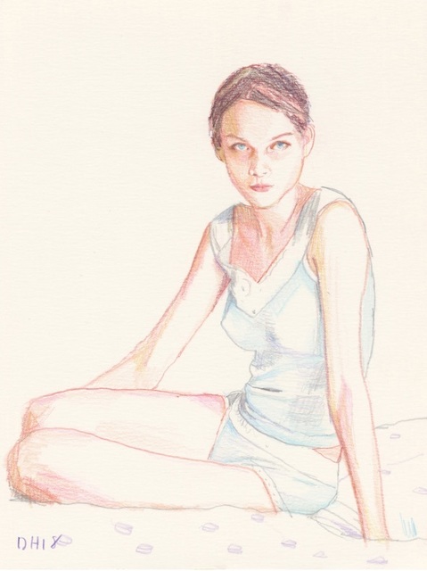 Duncan Hannah, ‘Denmark’, 2018, Drawing, Collage or other Work on Paper, Coloured Pencils, Galerie Pixi - Marie Victoire Poliakoff