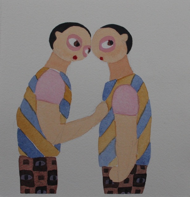 Kirsa Andreasen, ‘Blue Ocre Rose_10’, 2020, Painting, Aquarelle, Micheko Galerie