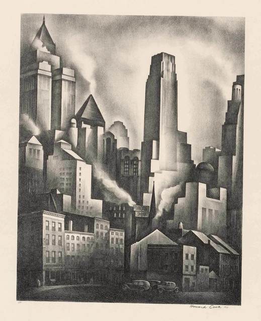 Howard N. Cook, ‘FINANCIAL DISTRICT (D. 155)’, 1931, Print, Lithograph, Doyle