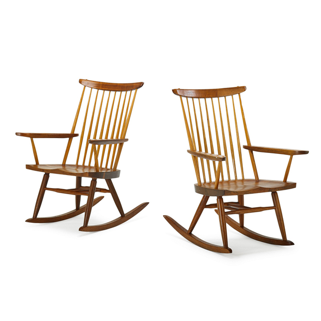 George Nakashima, ‘Pair Of Rocking Chairs, New Hope, PA’, 1975, Rago/Wright