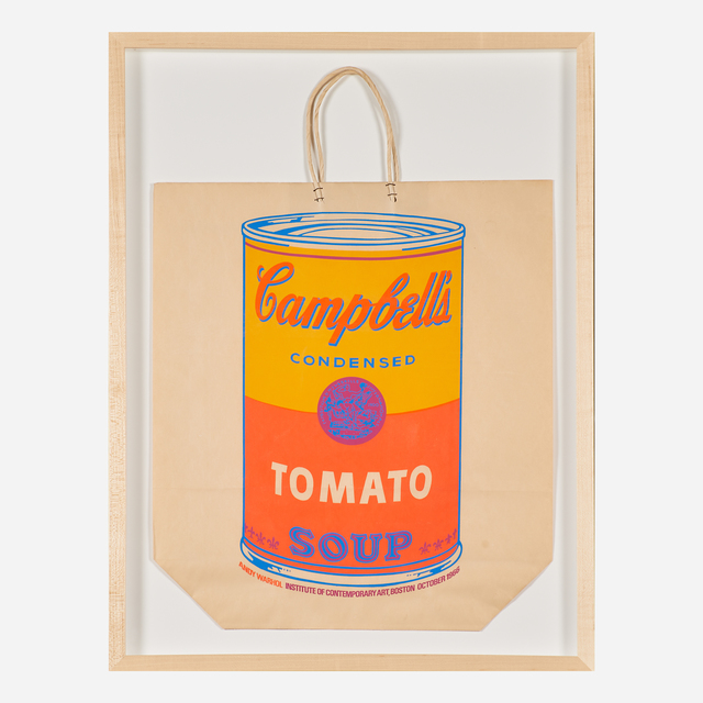 Andy Warhol, ‘Campbell's Soup Can on Shopping Bag’, 1966, Print, Screenprint in colors on paper shopping bag (framed), Rago/Wright