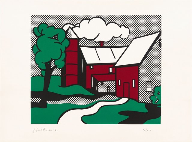 Roy Lichtenstein, ‘Red Barn’, 1969, Print, Screenprint on C.M. Fabriano 100/100 Cotone Paper, Fine Art Mia