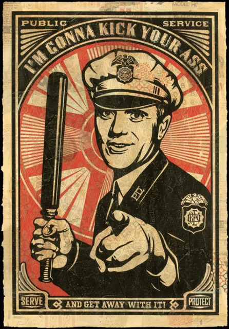 Shepard Fairey (OBEY), ‘RISE ABOVE COP’, 2006, KP Projects