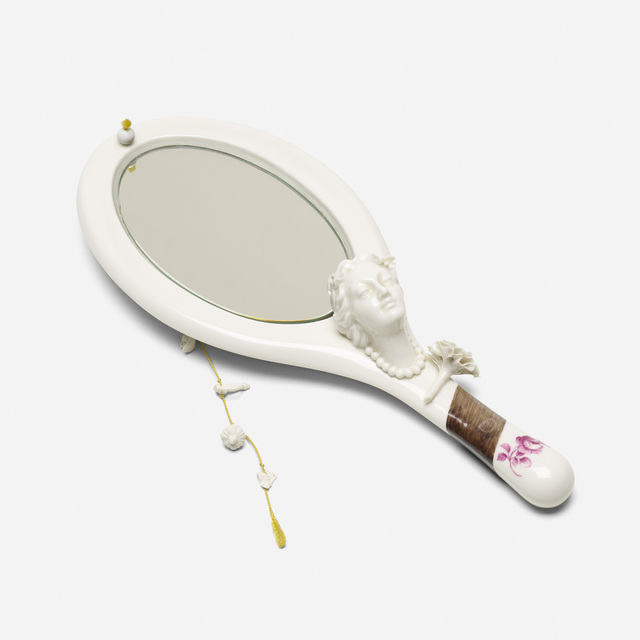 Hella Jongerius, ‘Spring hand mirror’, 2007, Design/Decorative Art, Hand-painted porcelain, glass mirror, silk string, Rago/Wright