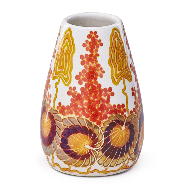 Zsolnay, Pècs Factory, ‘Vase With Stylized Flowers, Pecs, Hungary’, ca. 1900, Rago/Wright
