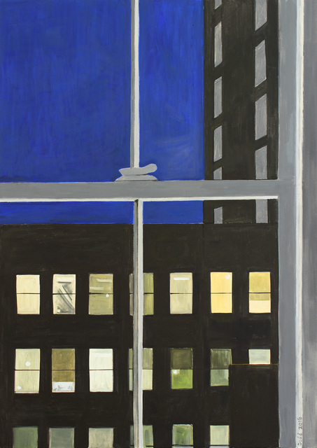 Lois Dodd, ‘Lois Dodd","Back of Men's Hotel (from My Window)’, 2016, Painting, Oil on linen, Alexandre Gallery