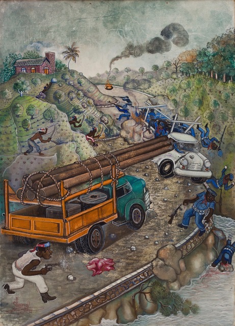 Lionel St. Eloi, ‘The People Ambush Duvalier Forces’, ca. 1986, ZQ Art Gallery