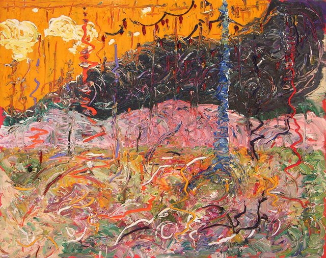 Alex Cameron, ‘Yellow Thunder’, 2019, Painting, Oil on Canvas, Framed in White, Bau-Xi Gallery