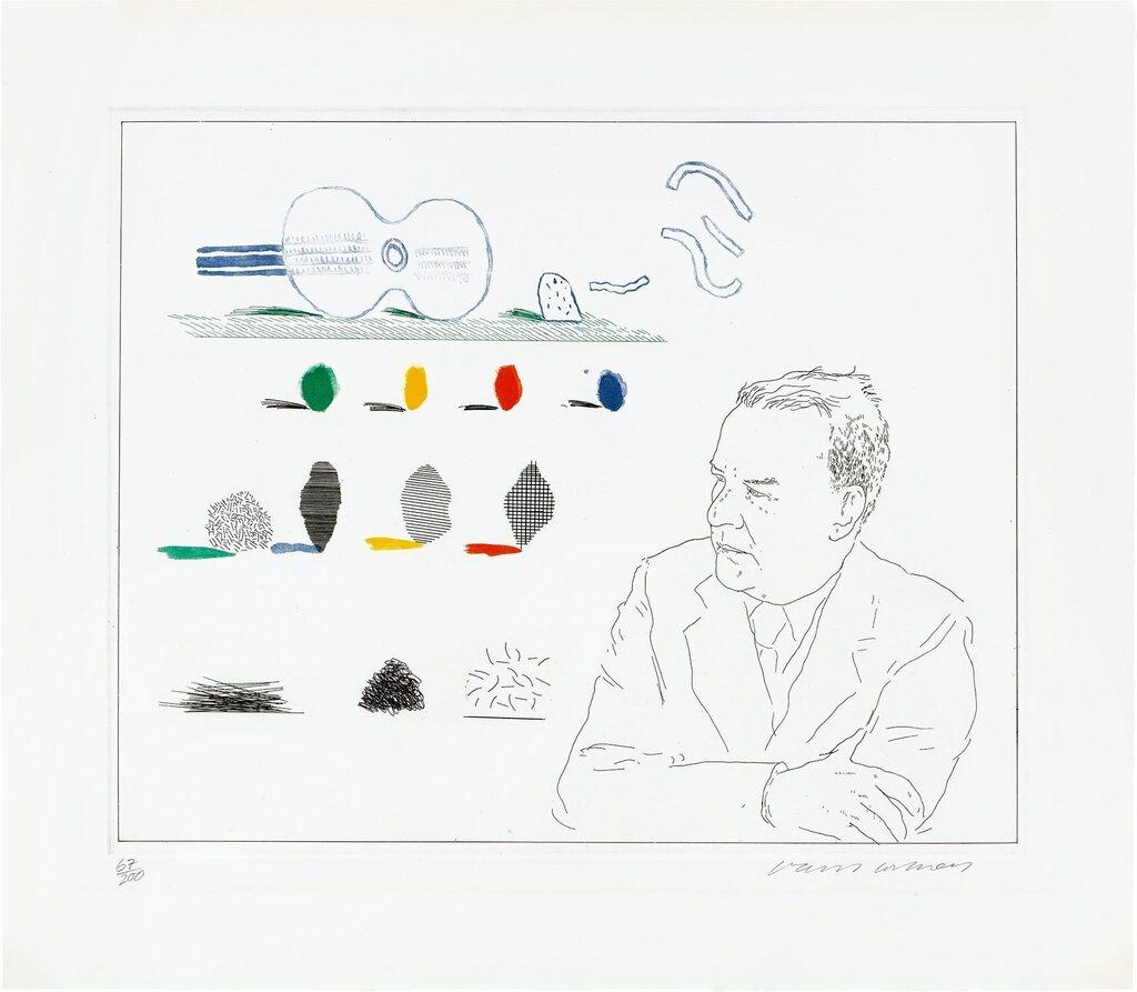 David Hockney - The Poet, plate 13 from The Blue Guitar (S.A.C. 211, M.C.A.T. 190)