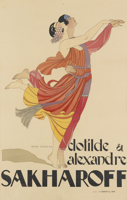 George Barbier, ‘CLOTILDE ET ALEXANDRE SAKHAROFF’, 1921, Swann Auction Galleries