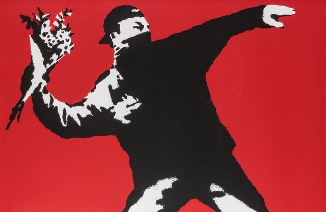 Banksy, ‘Love Is In The Air’, Forum Auctions
