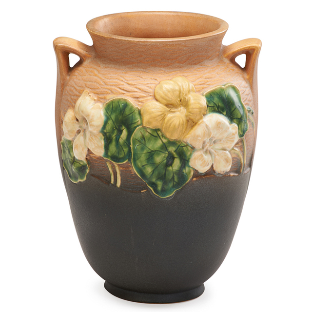 Roseville Pottery, ‘Experimental 8" Nasturtium Vase, Zanesville, OH’, 1930s, Rago/Wright