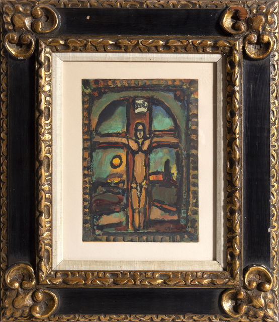 Georges Rouault, ‘Crucifixion from Les Peintres mes amis’, 1965, Print, Wood Engraving with Embossing on Vellum, RoGallery