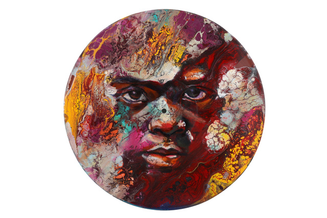 Matt Small, ‘Elijah’, 2018, Painting, Oil and acrylic, linocut on vinyl record, Chiswick Auctions