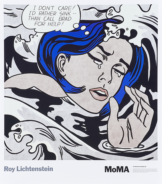 Roy Lichtenstein, ‘Drowning Girl, Nudes With Beachball (Two Works)’, 2013, Print, Offset lithographs in colors, Rago/Wright
